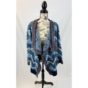 PINK ROSE Tribal Knit Open Sweater